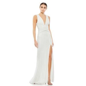 Mac Duggal 26598 Wrap Waist Sequin Dress NEW NWT